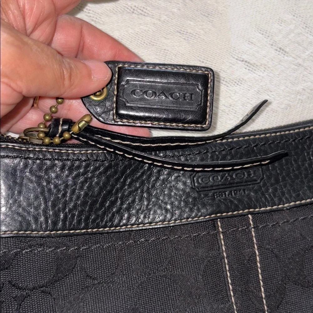 BNWOT Coach Black Leather/Canvas Crossbody Bag